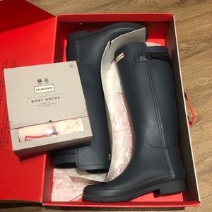 Dark Slate Hunter Boots with FREE SOCKS